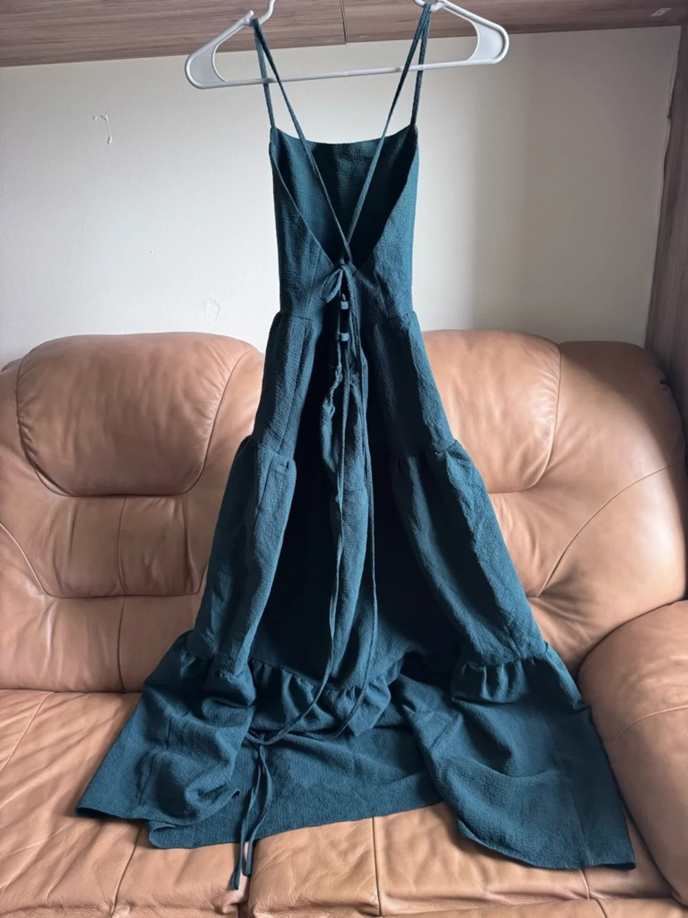 Cupshe Dark Green Tiered Spaghetti-Strap Maxi Dress - Picture 2 of 2